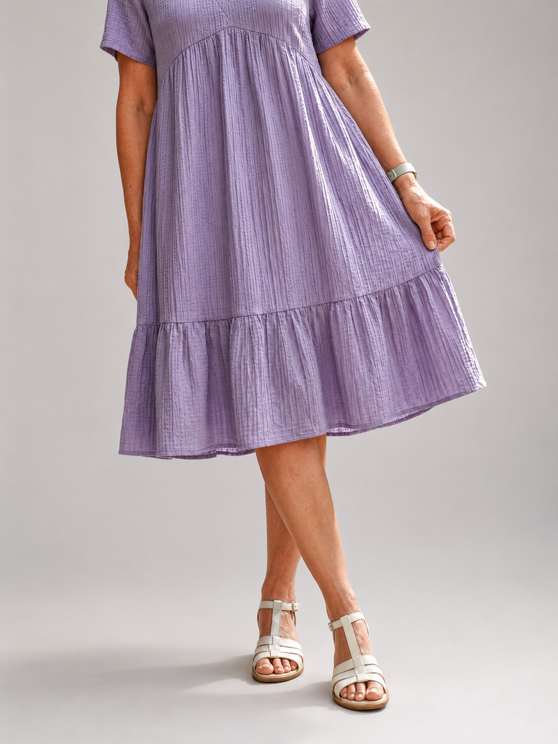 Azélie — Robe courte froncée en gaze de coton