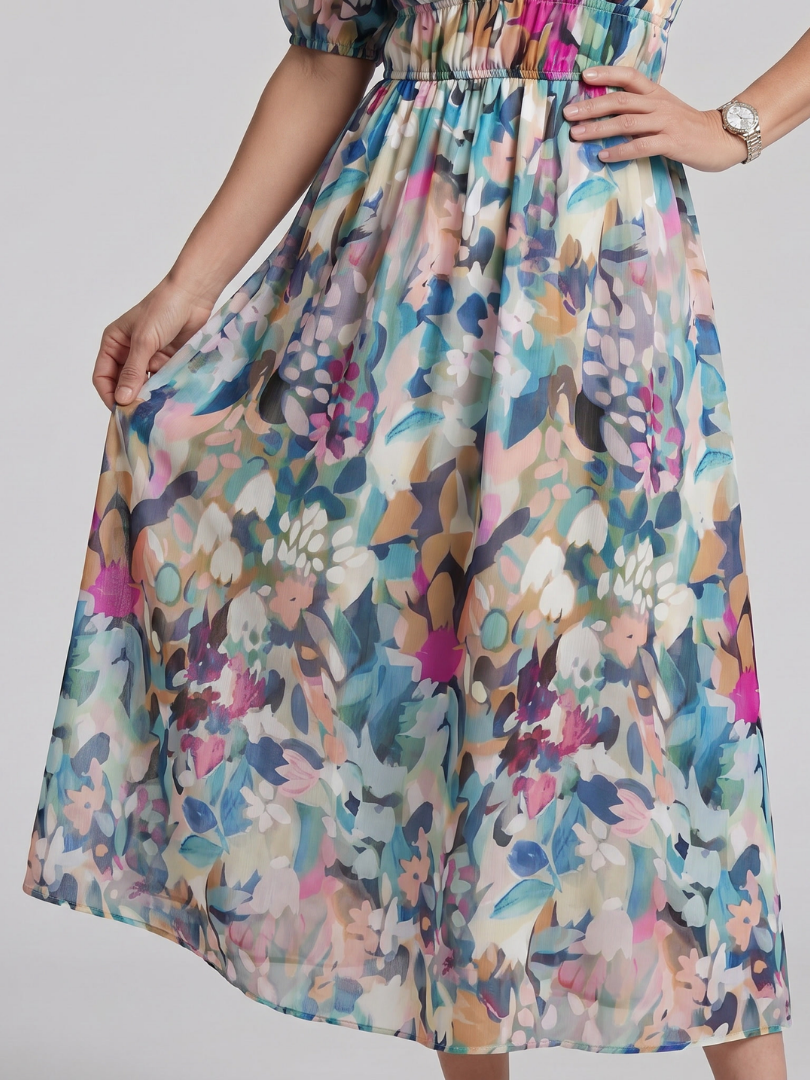 Léopoldine — Robe longue à manches ballon