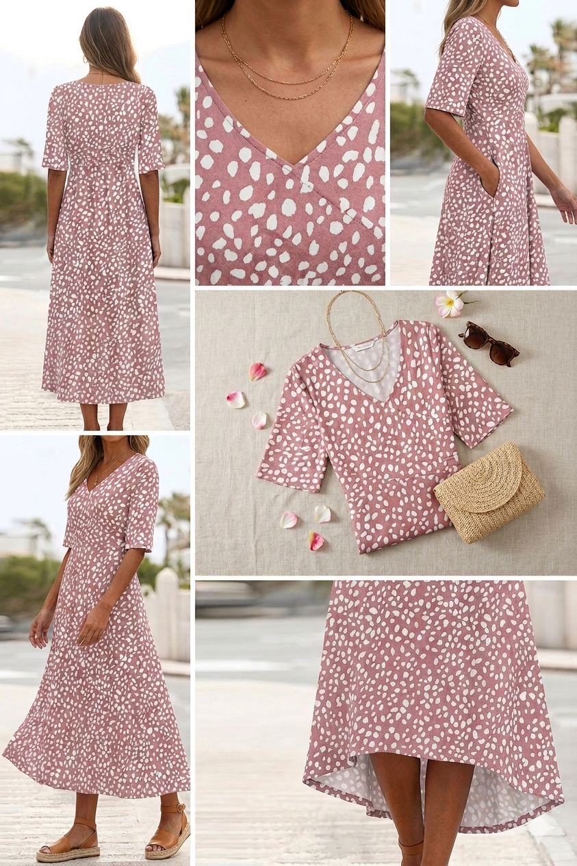 Coline — Robe longue fleurie à manches papillon