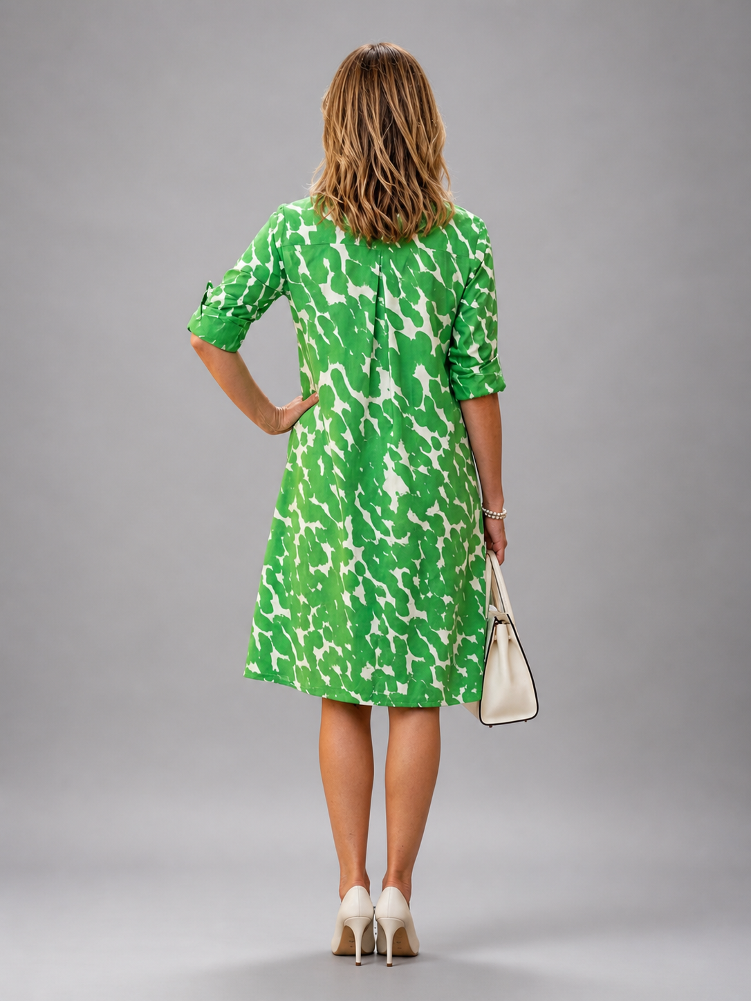Pascaline — Robe courte chemise à motif abstrait