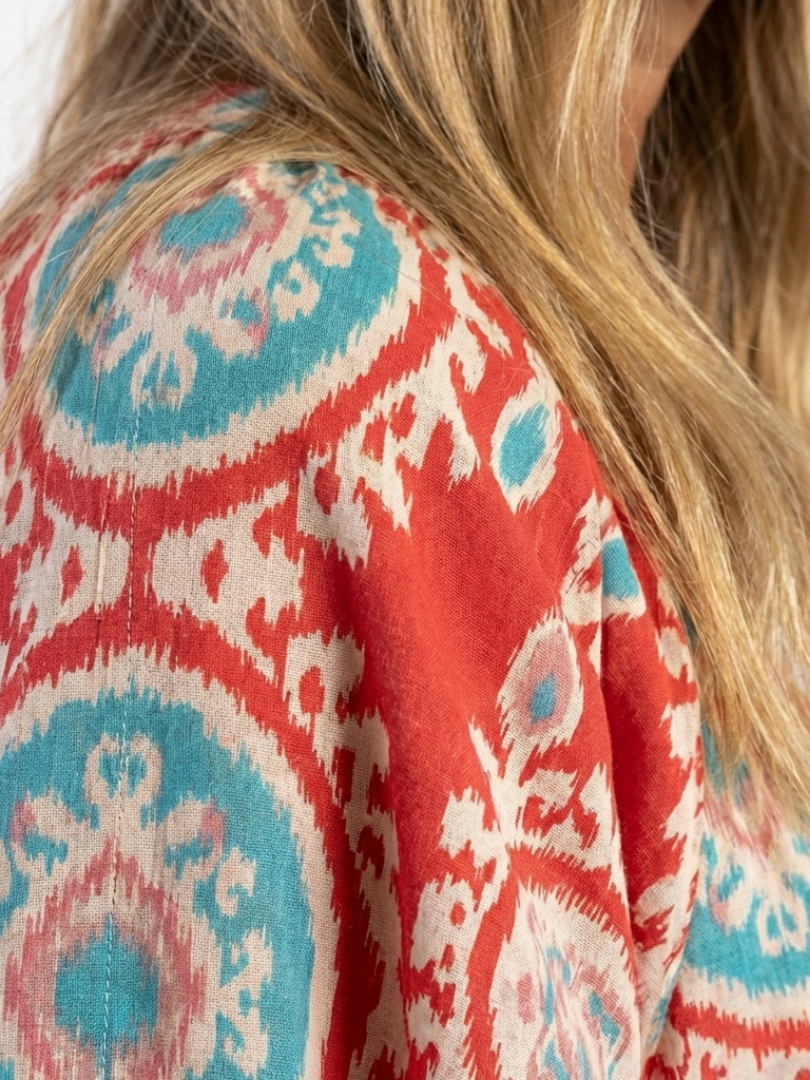 Diane — Robe longue paisley à manches ballon