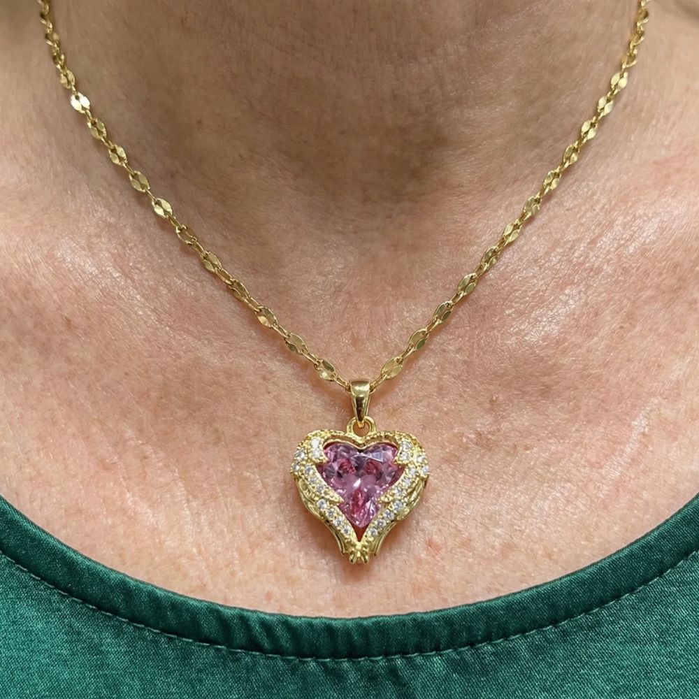 Amélie | Collier cœur avec ailes – Vue 01