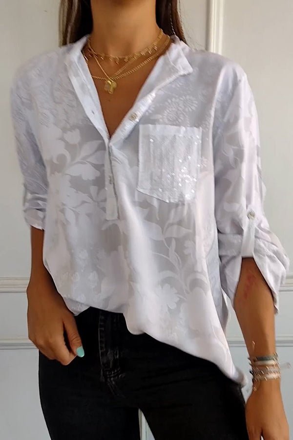 Blanchette | Blouse à motif floral ton sur ton