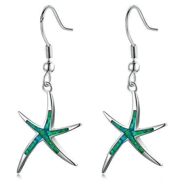 Éclat d'Étoile de Mer | Boucles d'oreilles argentées avec étoile de mer – Vue 04