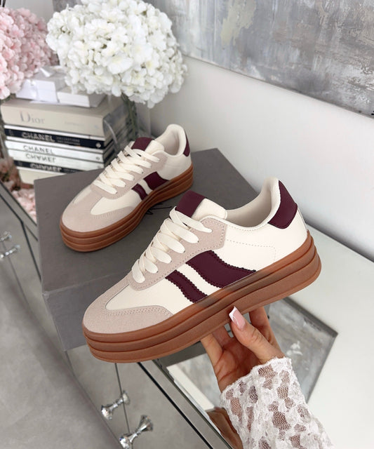 Sneakersy Renita bordowe