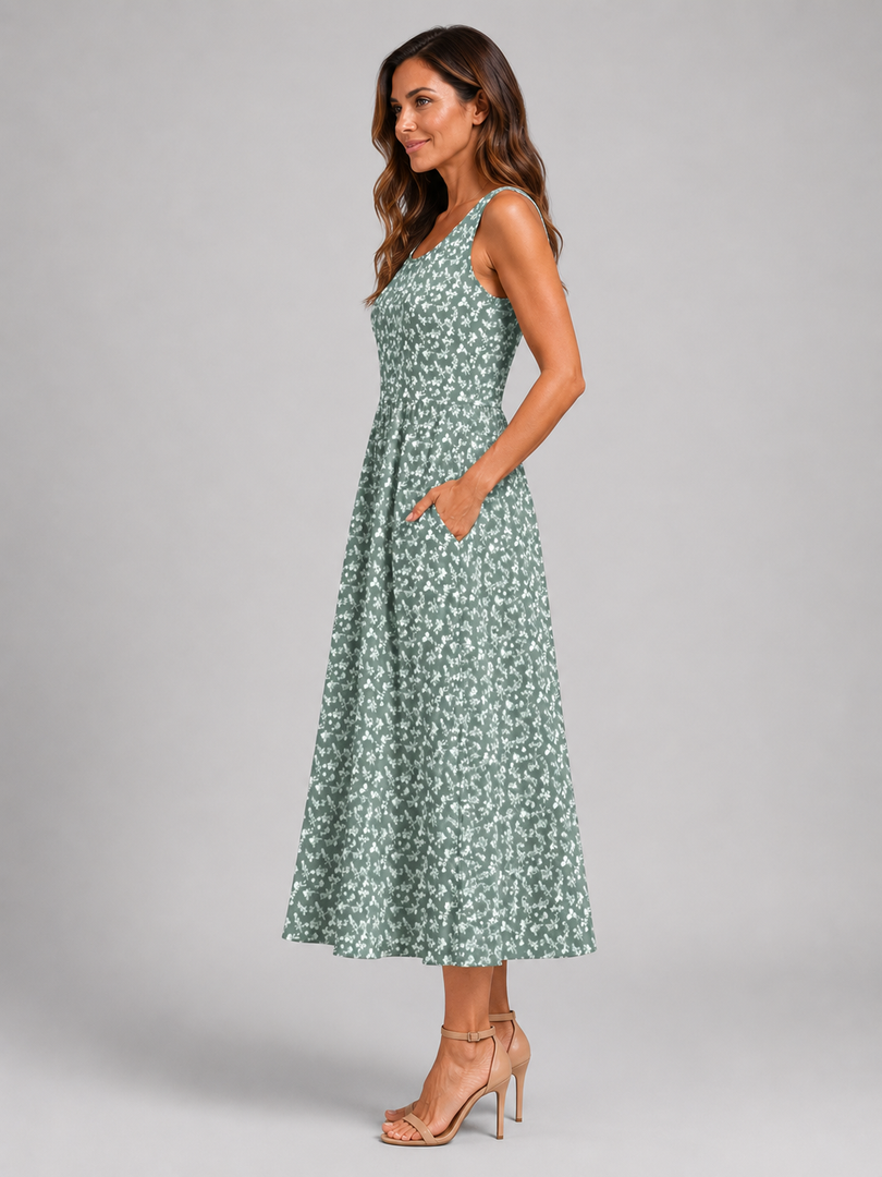 Ambre — Robe midi bohème à col licou