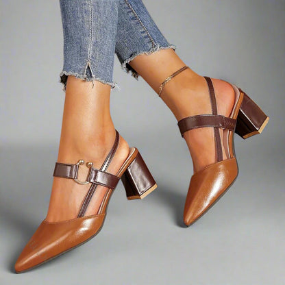 Helena | Czółenka slingback w szpic na słupku
