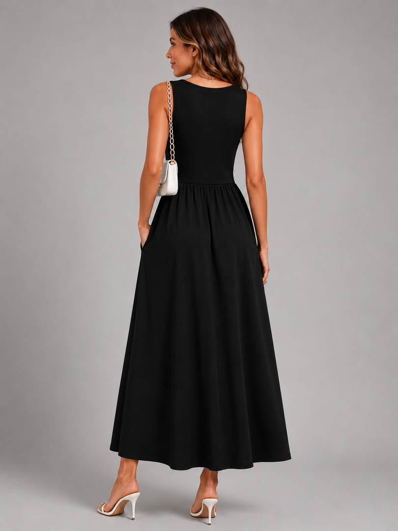 Ambre — Robe midi bohème à col licou
