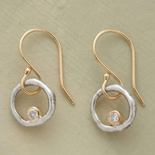 Double Anneau | Boucles d'oreilles avec cercle doré et argenté – Vue 01