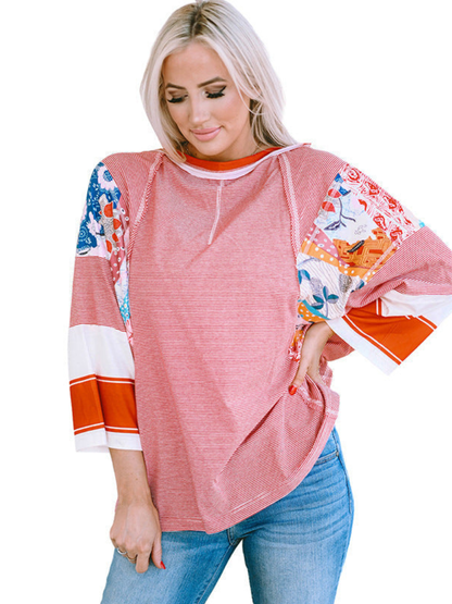 Sévrine | Top z rękawami nietoperzowymi w stylu patchwork
