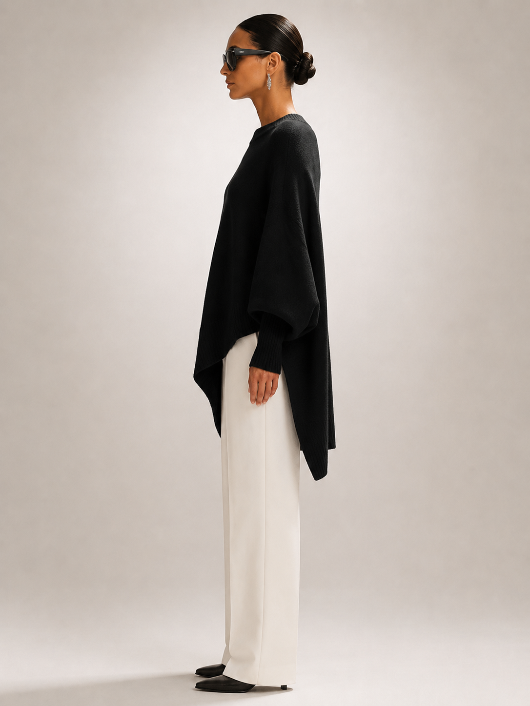 Élodie | Drapowany sweter oversize z asymetrycznym dołem