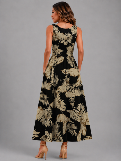 Ambre — Robe midi bohème à col licou