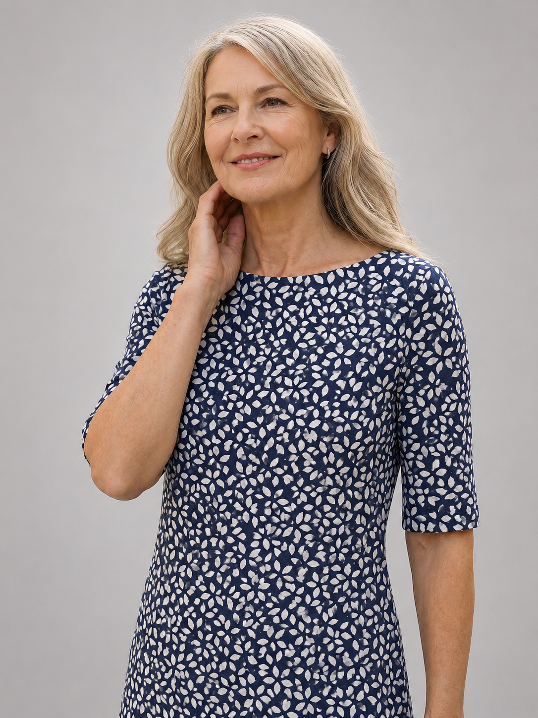 Laurence — Robe midi imprimée à poches