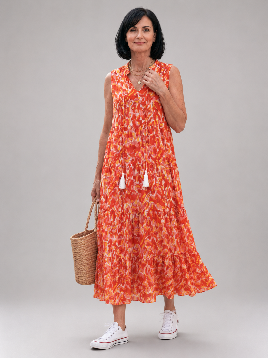 Nolwenn — Robe longue sans manches à volants