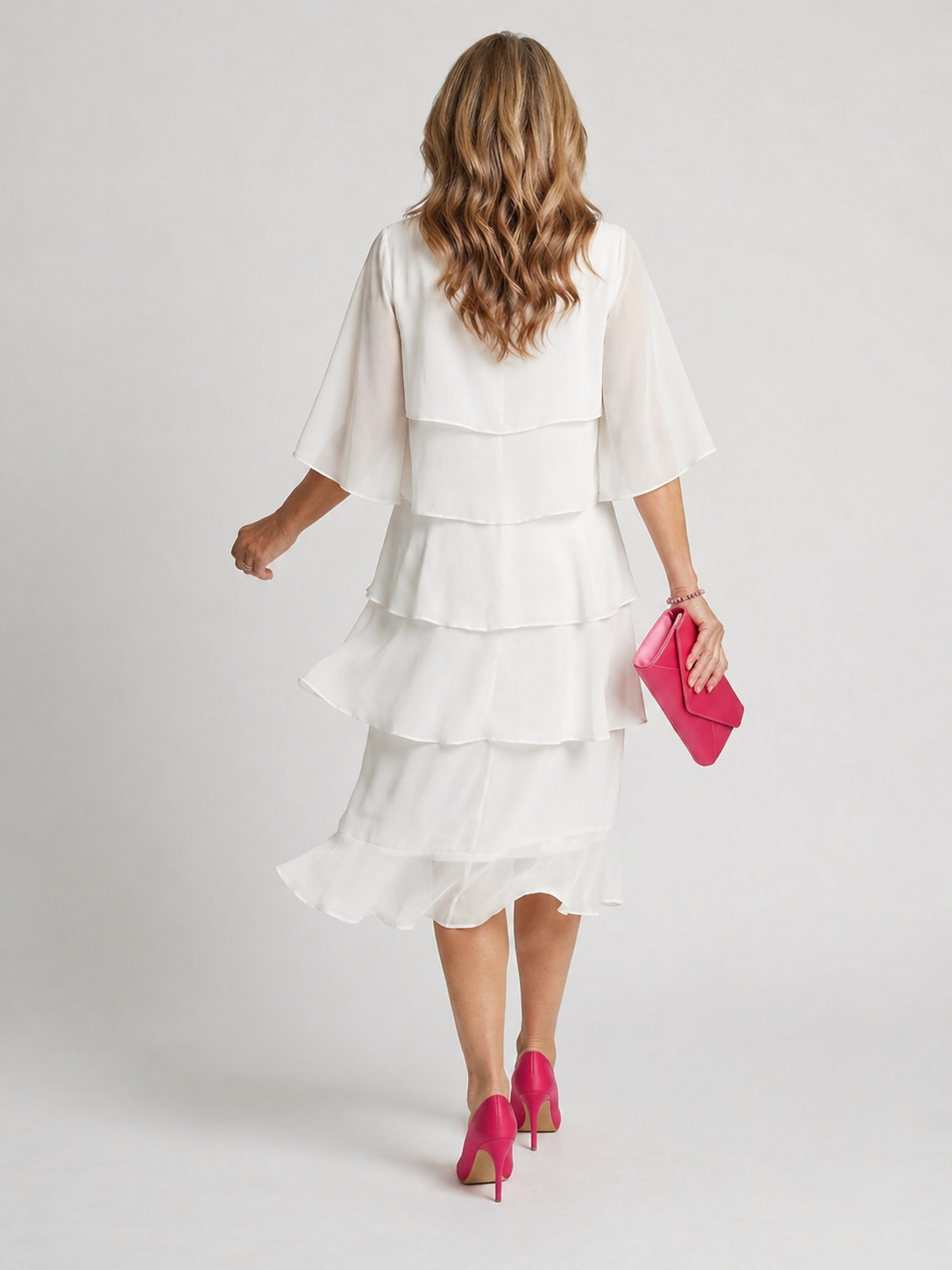 Clara — Robe à volants étagés et manches papillon