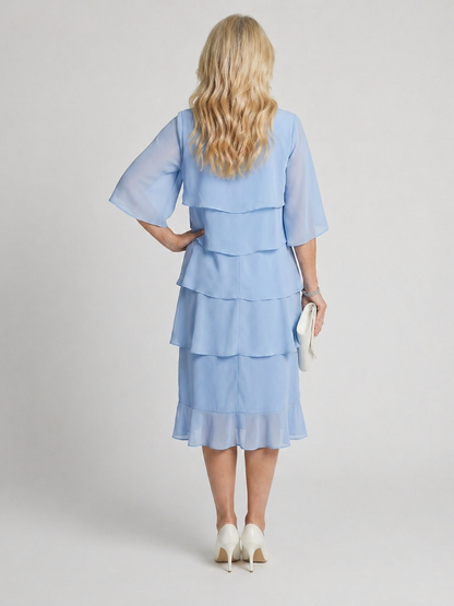 Clara — Robe à volants étagés et manches papillon