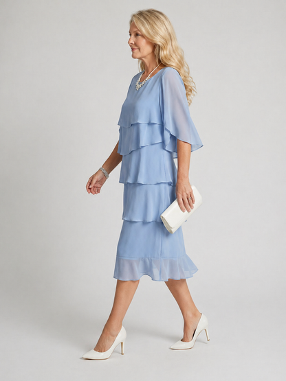 Clara — Robe à volants étagés et manches papillon