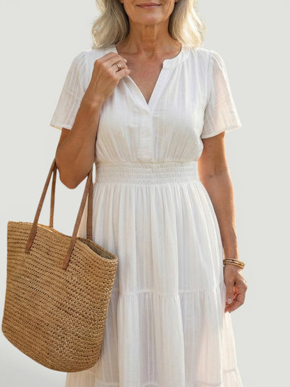 Ombline — Robe longue à taille froncée