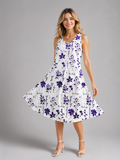 Brigide — Robe sans manches à imprimé floral