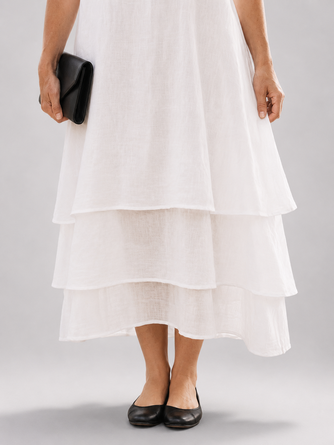 Armance — Robe longue à volants superposés