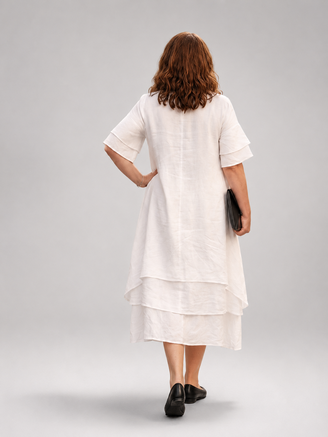 Armance — Robe longue à volants superposés