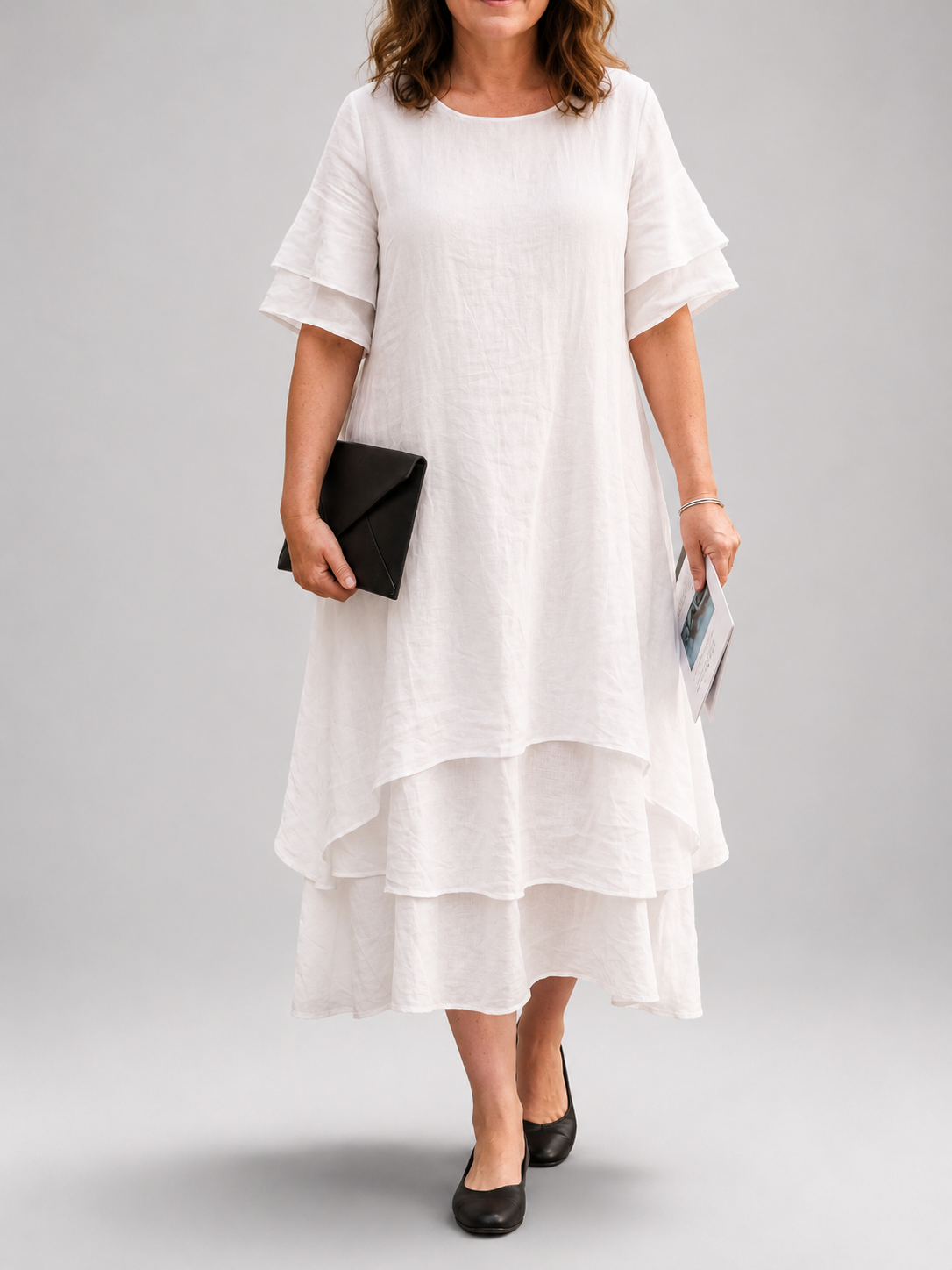 Armance — Robe longue à volants superposés