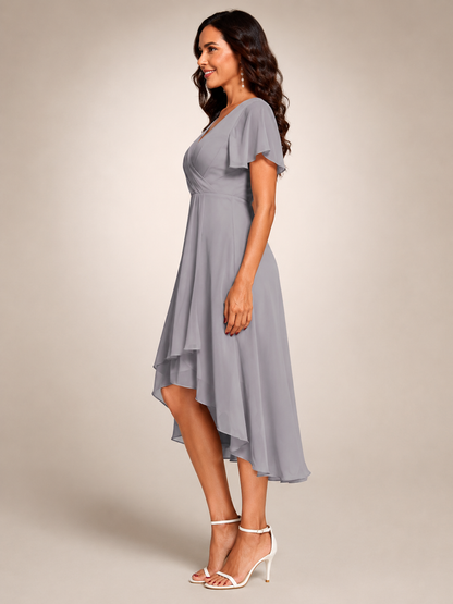 Roxane — Robe midi asymétrique à col V