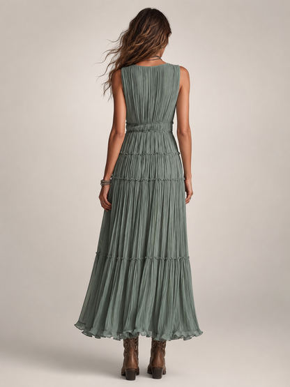 Garance — Robe longue bohème à volants étagés