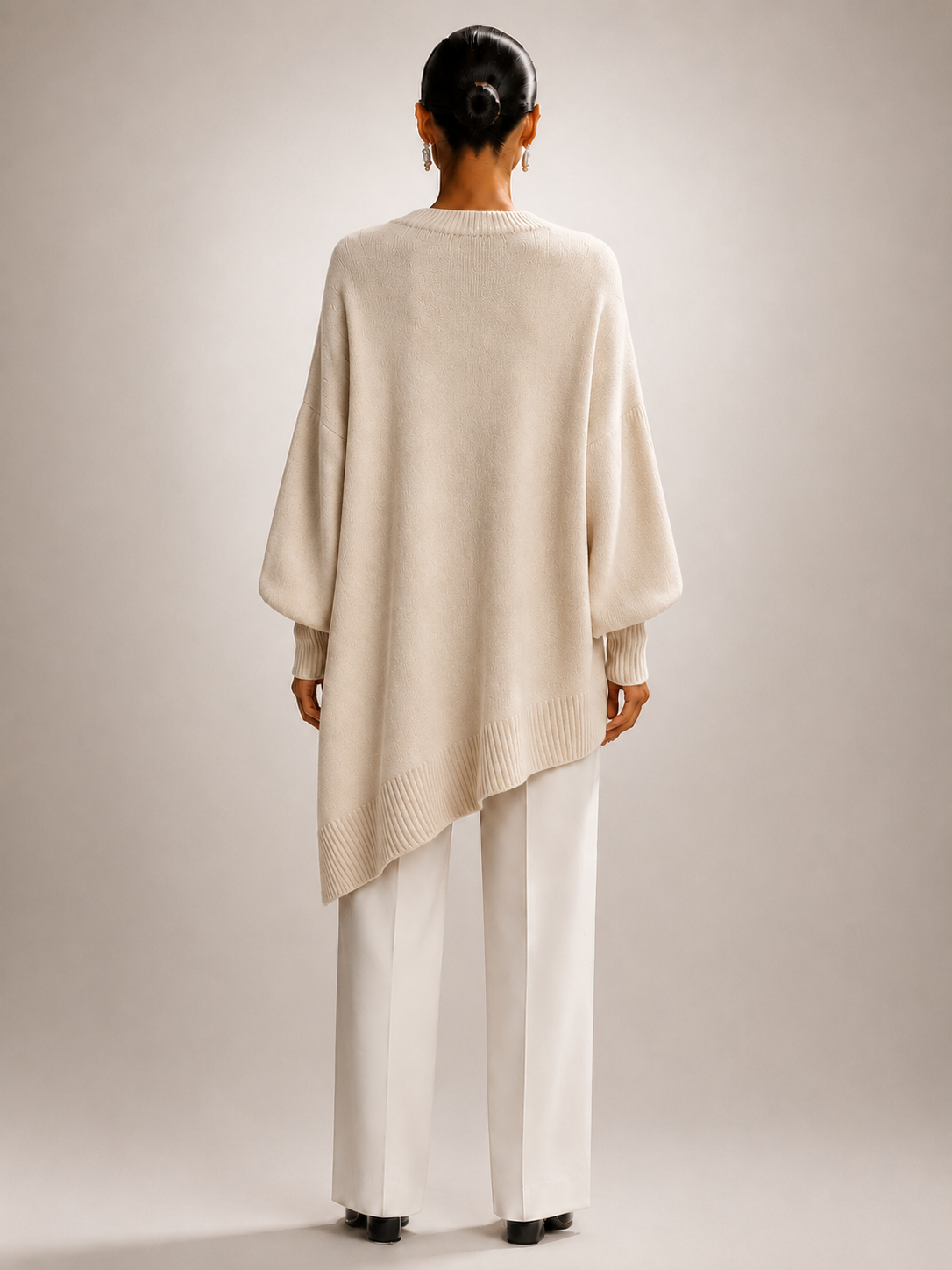 Élodie | Drapowany sweter oversize z asymetrycznym dołem