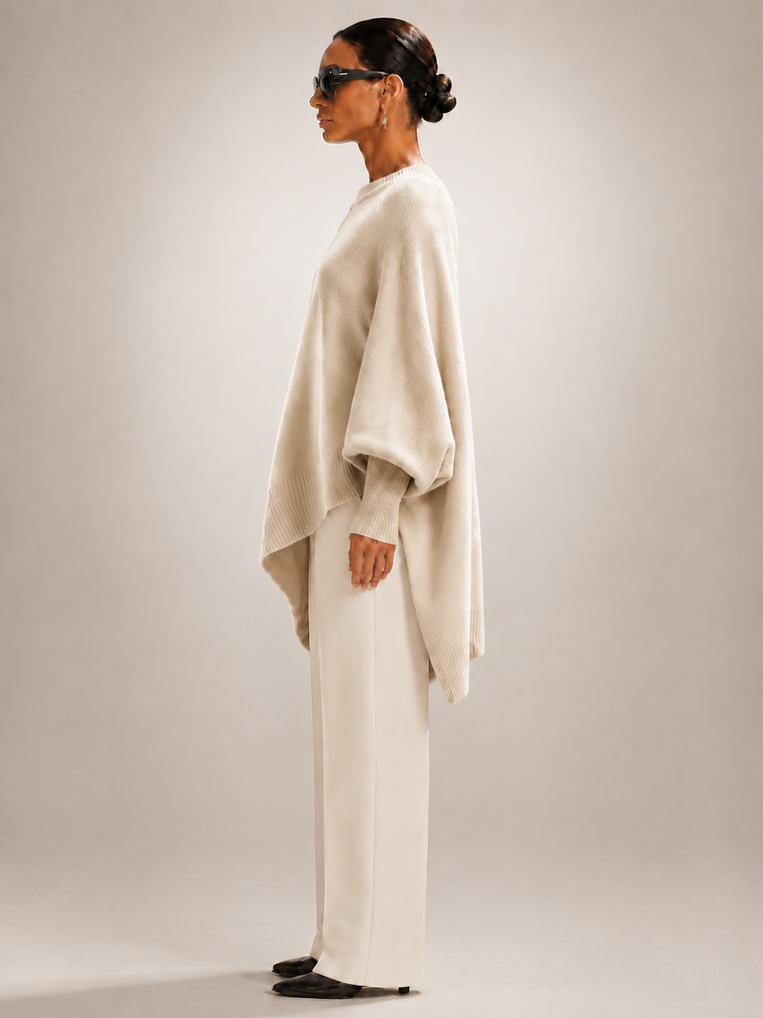 Élodie | Drapowany sweter oversize z asymetrycznym dołem