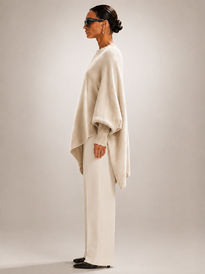 Élodie | Drapowany sweter oversize z asymetrycznym dołem