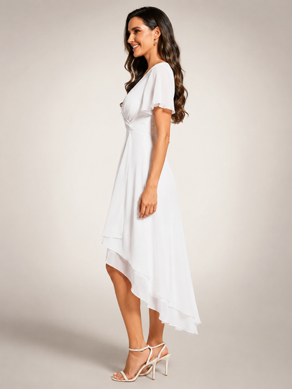 Roxane — Robe midi asymétrique à col V