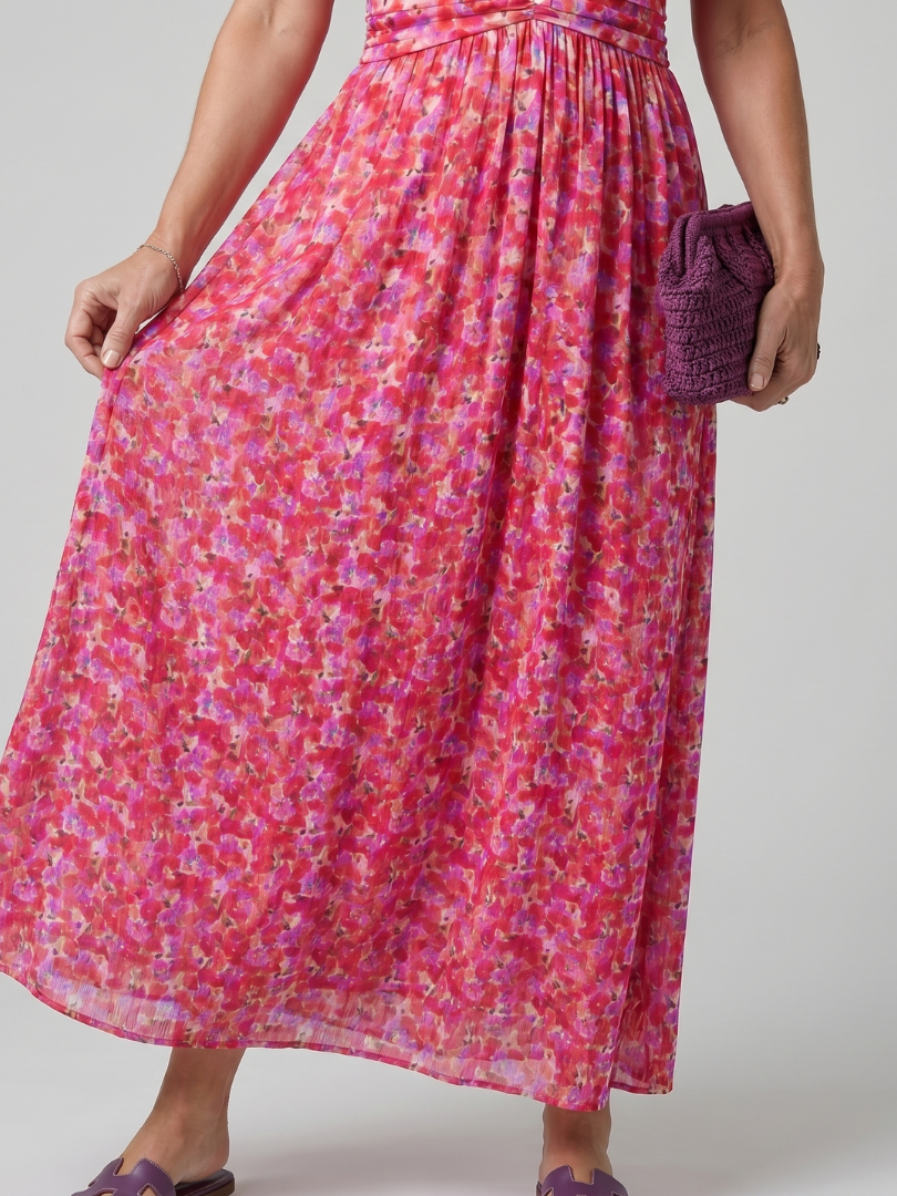 Elsa — Robe longue à petites fleurs
