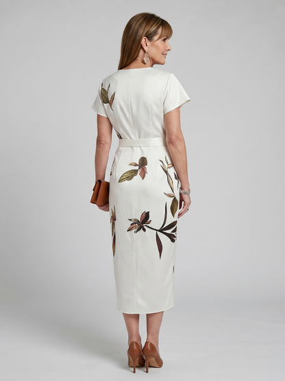 Almandine — Robe midi portefeuille satinée