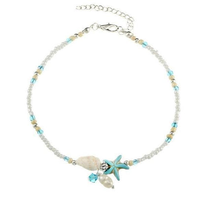 Étoile de Mer | Chaîne de cheville avec étoile de mer et pendentif coquillage – Vue 02