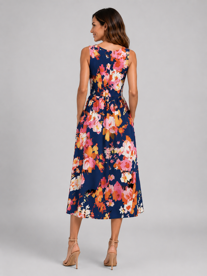 Ambre — Robe midi bohème à col licou