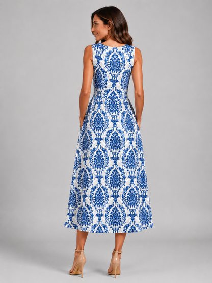 Ambre — Robe midi bohème à col licou