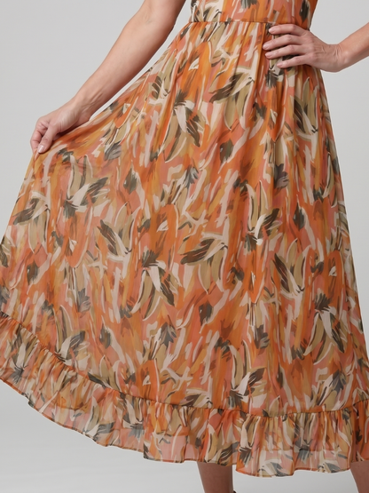 Ilona — Robe longue à fines bretelles et volant