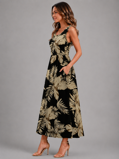 Ambre — Robe midi bohème à col licou