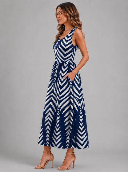 Ambre — Robe midi bohème à col licou