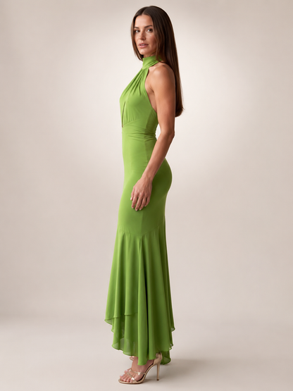 Lyse — Robe longue dos nu drapée