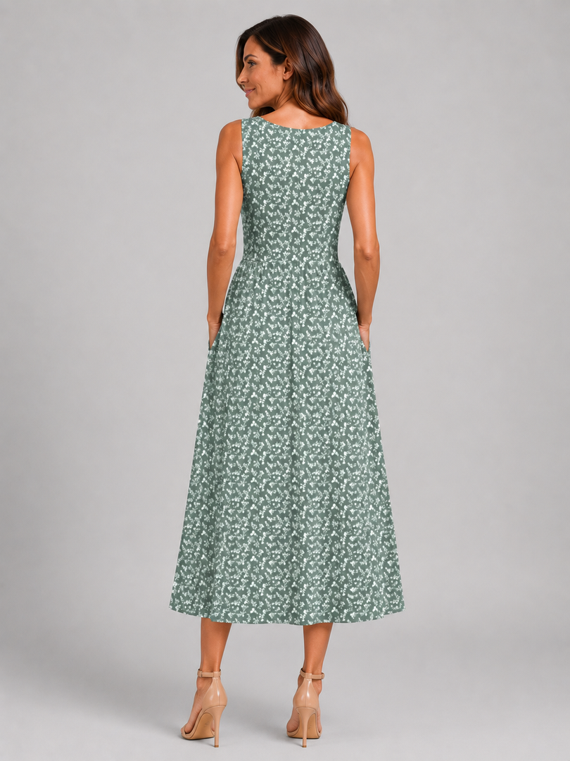 Ambre — Robe midi bohème à col licou