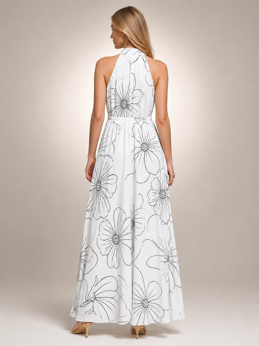 Rosemonde — Robe longue bohème à col licou