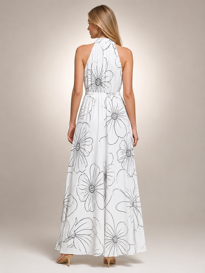 Rosemonde — Robe longue bohème à col licou