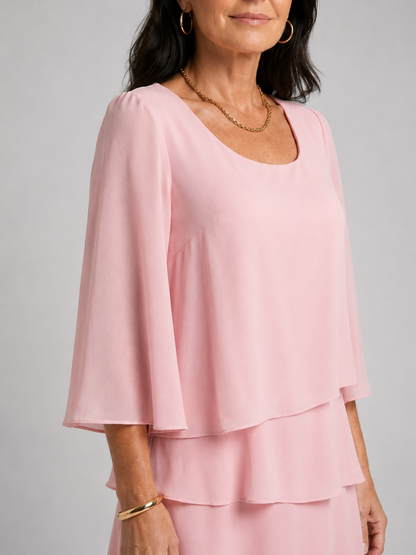 Élise — Robe à volants et manches évasées