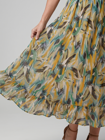 Ilona — Robe longue à fines bretelles et volant