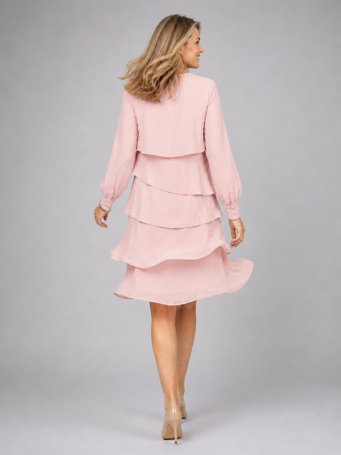 Barbara — Robe à volants et manches longues