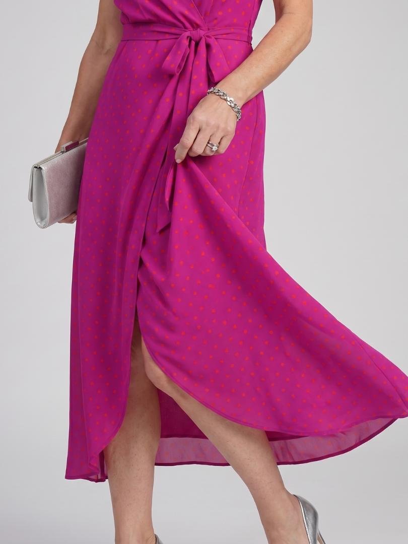 Gwenaëlle — Robe midi portefeuille fleurie