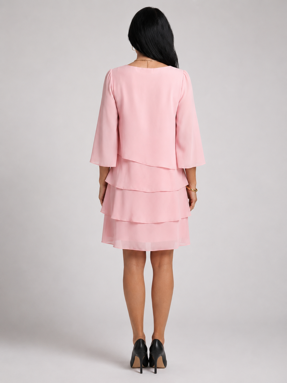 Élise — Robe à volants et manches évasées