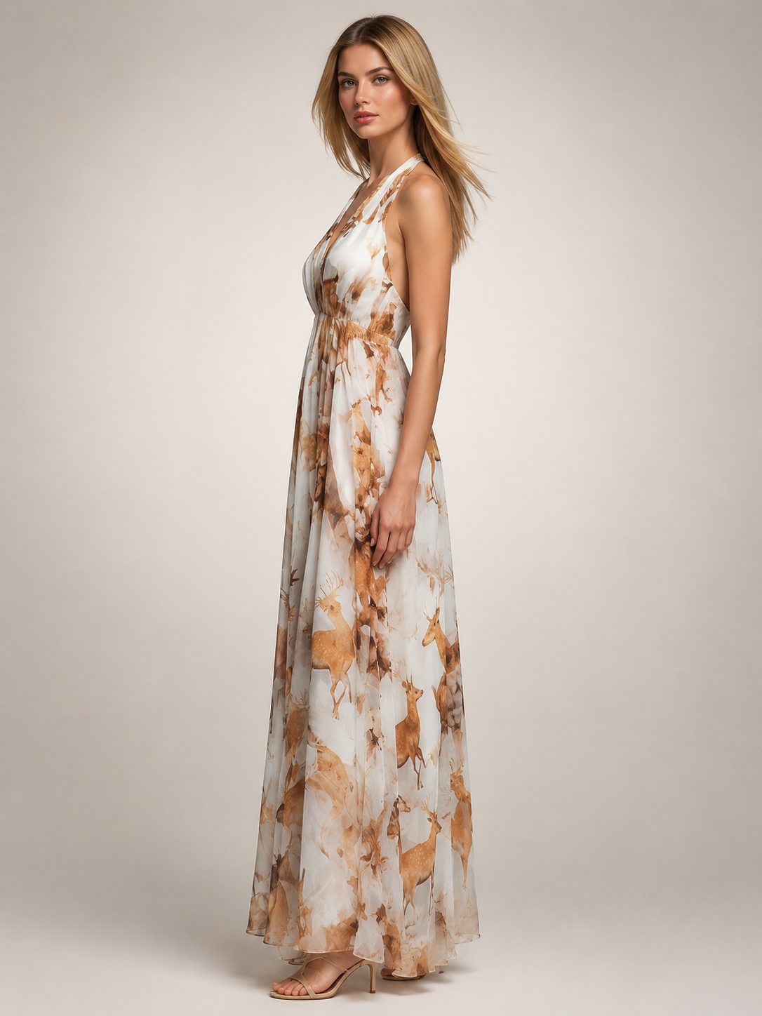 Rosemonde — Robe longue bohème à col licou